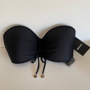 DKNY Black Swim Bikini Top Removal Strap Medium